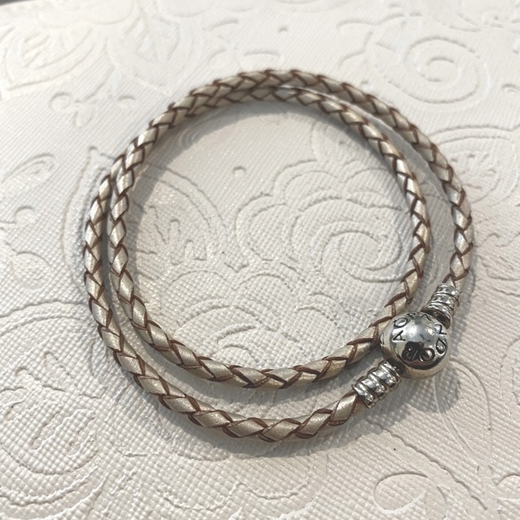 Pandora Double Wrap Leather Bracelet - Picture 1 of 2
